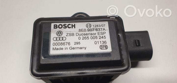 Audi A6 S6 C5 4B Capteur de vitesse de lacet d'accélération ESP 8E0907637A