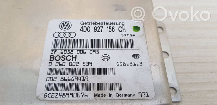 Audi A8 S8 D2 4D Sterownik / Moduł skrzyni biegów 4D0927156CH