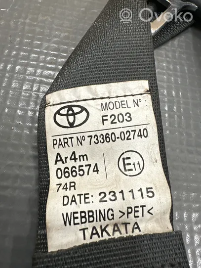 Toyota Auris E180 Takaistuimen turvavyö 7336002740