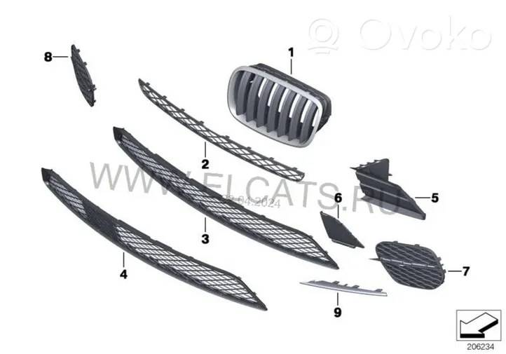 BMW X5 E70 Grille inférieure de pare-chocs avant 51117222860