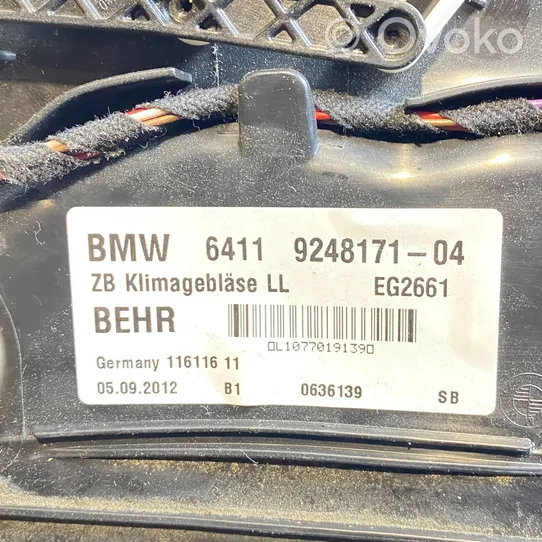 BMW 5 F10 F11 Lämmittimen puhallin 9248171