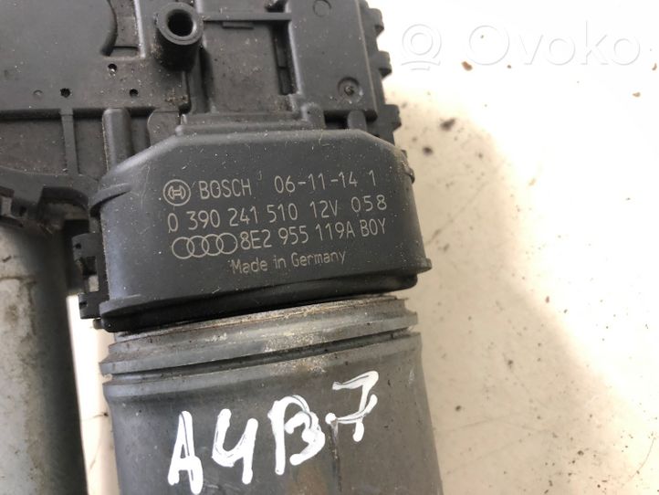 Audi A4 S4 B7 8E 8H Mechanizm i silniczek wycieraczek szyby przedniej / czołowej 8E2955119A