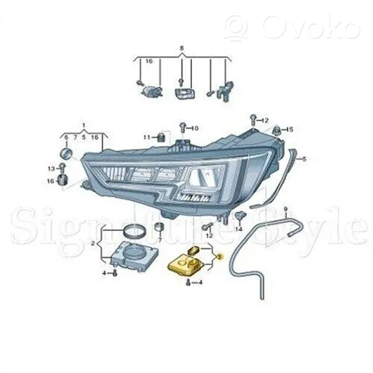 Audi A4 S4 B9 Ajovalojen virranrajoitinmoduuli Xenon 4M0907397AD