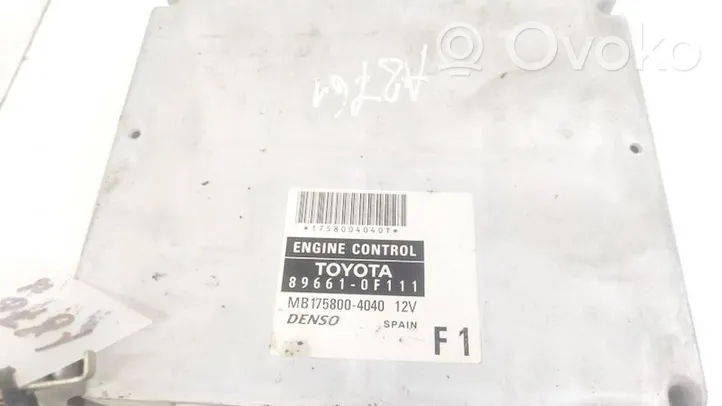 Toyota Corolla Verso AR10 Sterownik / Moduł ECU 896610F111