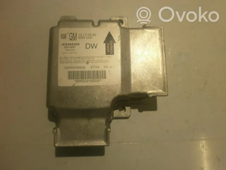 Opel Vectra C Module de contrôle airbag 13170590