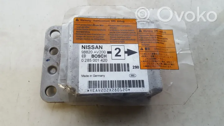 Nissan Primera Module de contrôle airbag 98820av200
