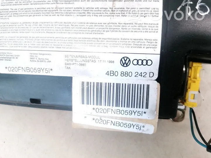 Audi A6 S6 C5 4B Airbag de siège 4B0880242D