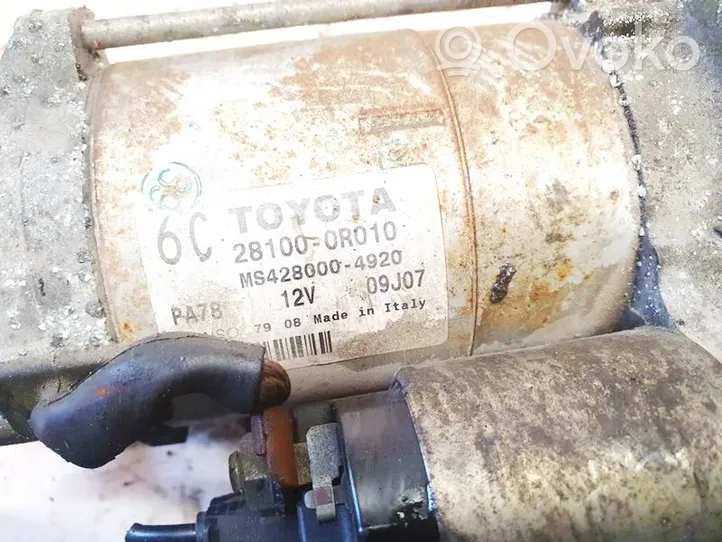 Toyota Avensis T250 Starter motor 281000r010