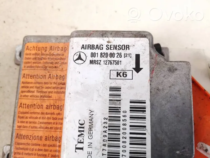 Mercedes-Benz E W210 Centralina/modulo airbag 0018200026