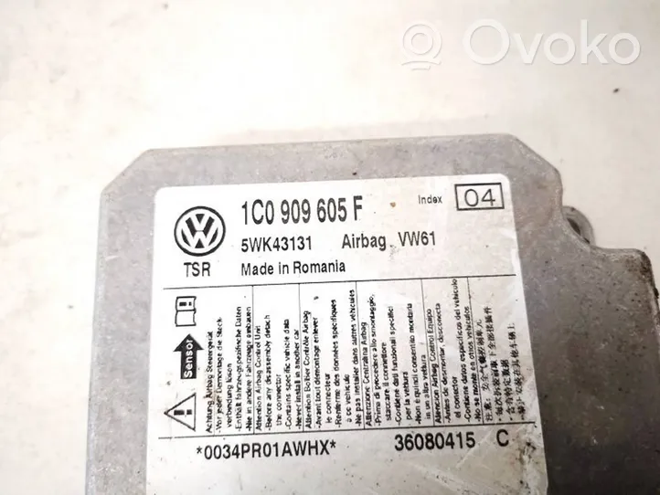 Skoda Fabia Mk2 (5J) Module de contrôle airbag 1c0909605f