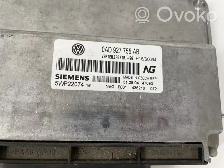 Volkswagen Touareg I Module de contrôle de boîte de vitesses ECU 0ad927755ab