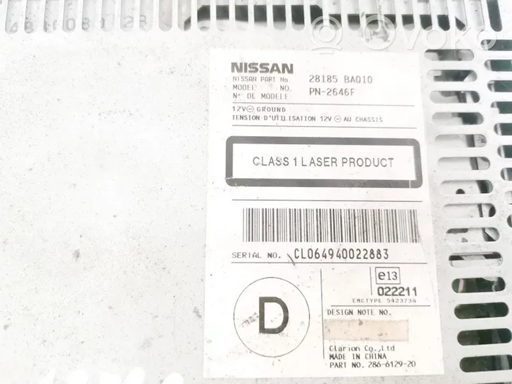Nissan Primera Navigācijas (GPS) sistēmas CD/DVD lasītājs 28185BA010