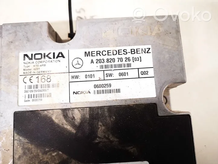 Mercedes-Benz C W203 Muut ohjainlaitteet/moduulit a2038207026