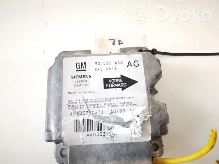 Opel Corsa B Sterownik / Moduł Airbag 90532443ag