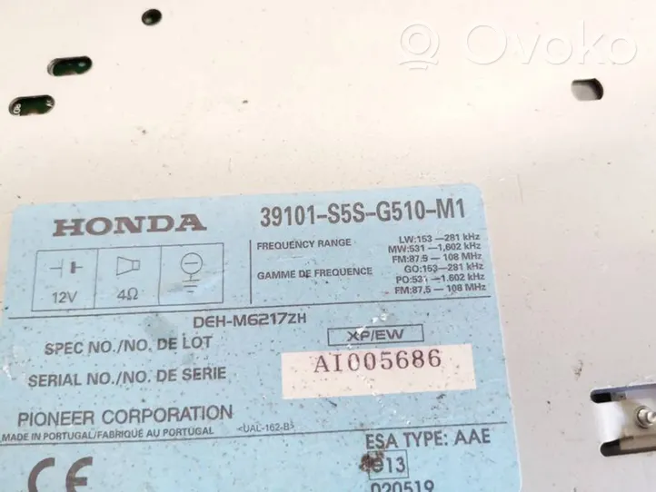 Honda Civic Unità principale autoradio/CD/DVD/GPS 39101s5sg510m1