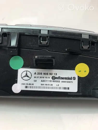 Mercedes-Benz C W205 Interruttore ventola abitacolo A2059059213