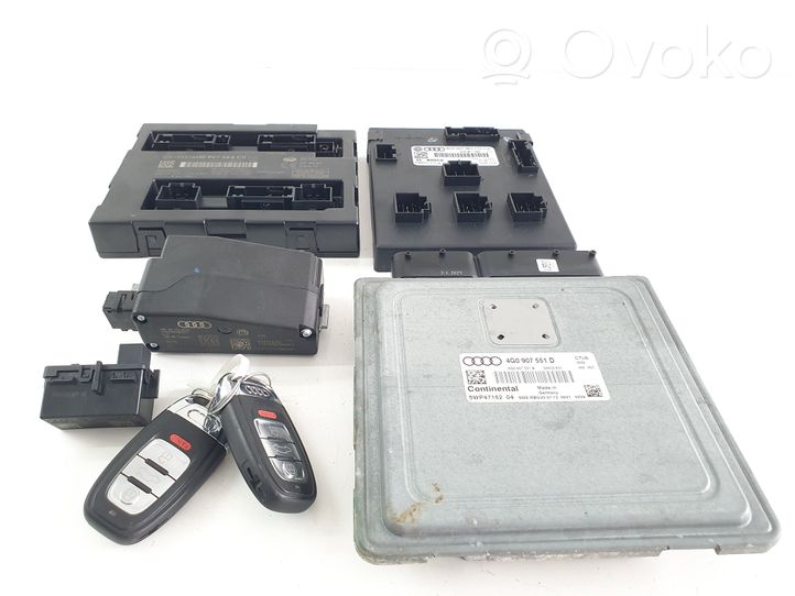 Audi A6 S6 C7 4G Juego de cerradura y set ECU del motor 4G0907551D