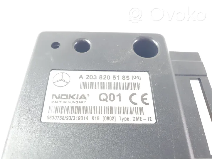 Mercedes-Benz C W203 Sterownik / Moduł sterujący telefonem A2038205185