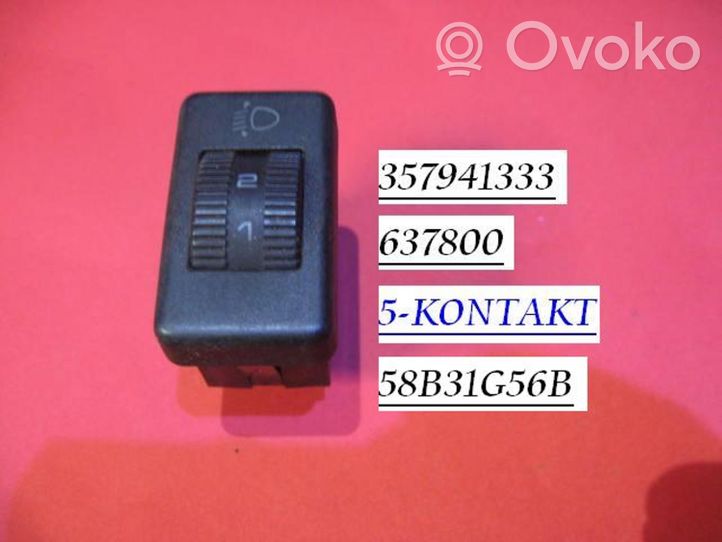 Volkswagen Vento Interruptor de control de altura del faro delantero 357941333