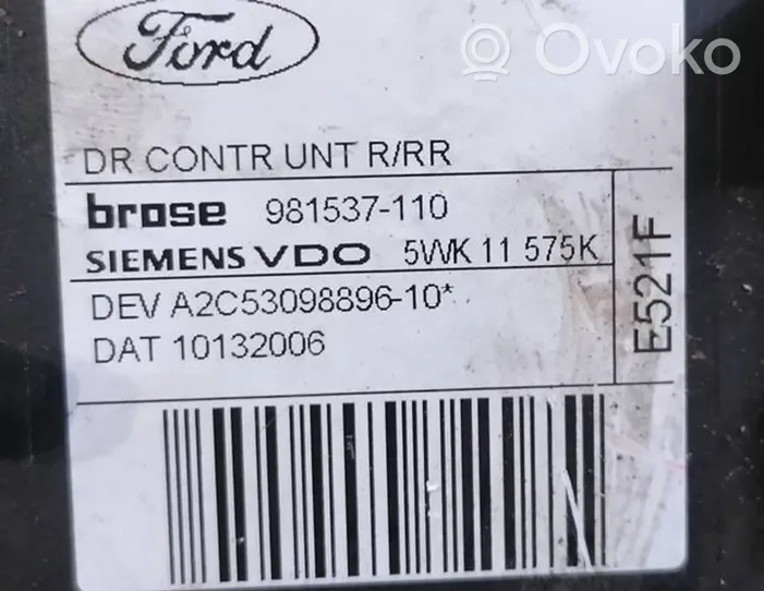 Ford Focus C-MAX Galinis varikliukas langų pakėlėjo 981537110