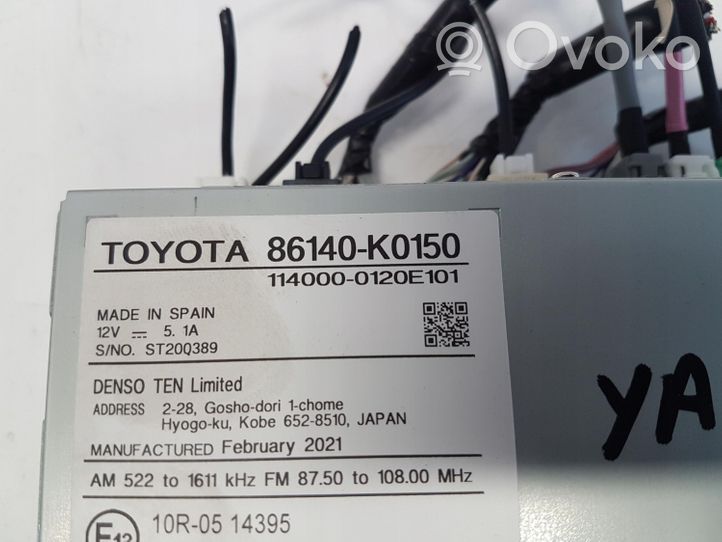 Toyota Yaris XP210 Unità principale autoradio/CD/DVD/GPS 86140-K0150