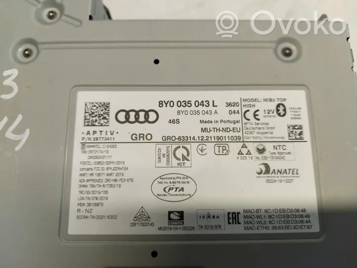 Audi A3 8Y Radio/CD/DVD/GPS-pääyksikkö 8Y0035043L