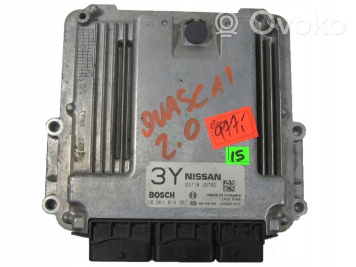 Nissan Qashqai Centralina/modulo del motore 0281014361