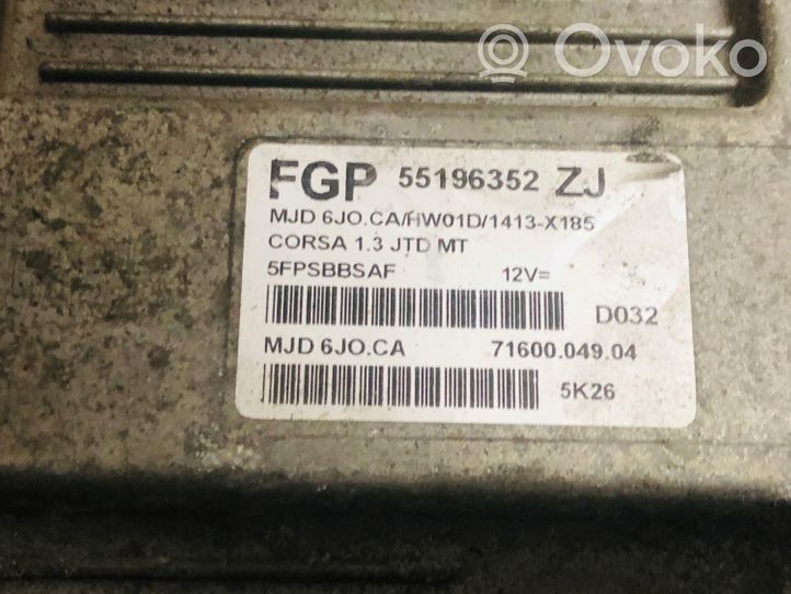 Opel Corsa A Komputer / Sterownik ECU silnika 55196352