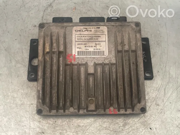 Citroen C3 Unité de commande, module ECU de moteur 9647563180