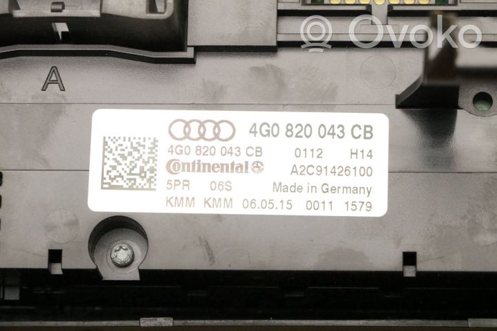 Audi A6 S6 C7 4G Oro kondicionieriaus/ klimato/ pečiuko valdymo blokas (salone) 4G0820043CB