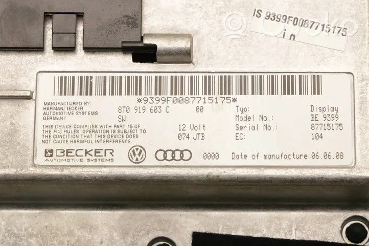 Audi RS6 C6 Monitori/näyttö/pieni näyttö 8T0919603C