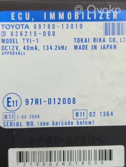 Toyota Corolla Verso E121 Ajonestolaitteen ohjainlaite/moduuli 8978013010