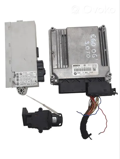 BMW 5 E60 E61 Kit centralina motore ECU e serratura 7801712