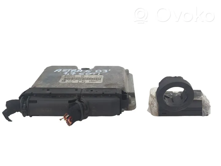 Opel Astra G Komputer / Sterownik ECU i komplet kluczy 0281010859