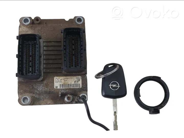 Opel Corsa D Engine ECU kit and lock set 55557934