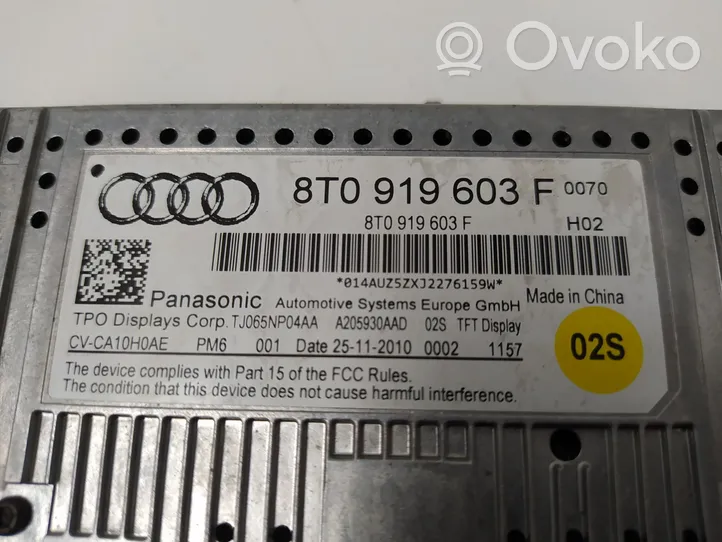 Audi A4 S4 B8 8K Monitori/näyttö/pieni näyttö 8T0919603F