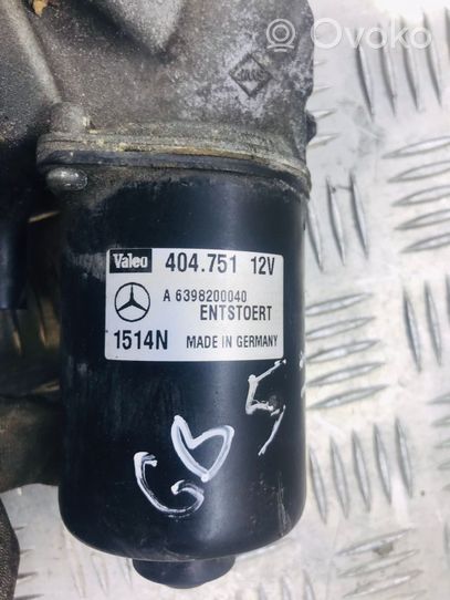 Mercedes-Benz Vito Viano W639 Tiranti del tergicristallo anteriore A6398200040