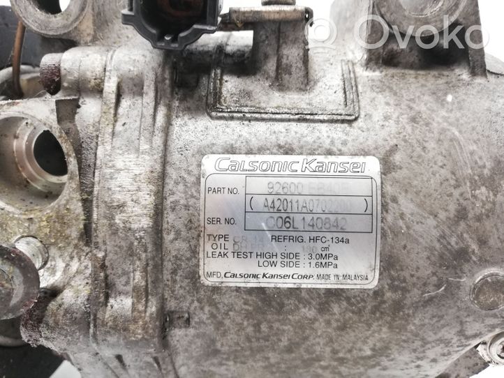 Nissan NP300 Compressore aria condizionata (A/C) (pompa) 92600EB405