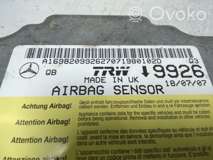 Mercedes-Benz A W169 Sterownik / Moduł Airbag A1698209926