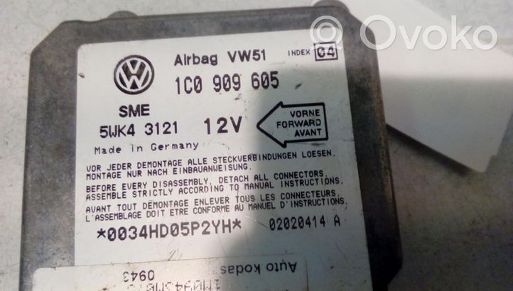 Volkswagen Sharan Module de contrôle airbag 1C0909605