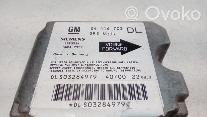 Opel Astra G Centralina/modulo airbag 24416703DL