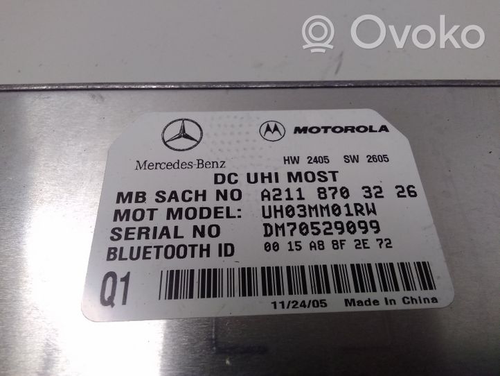 Mercedes-Benz R W251 Bluetoothin ohjainlaite/moduuli A2118703226