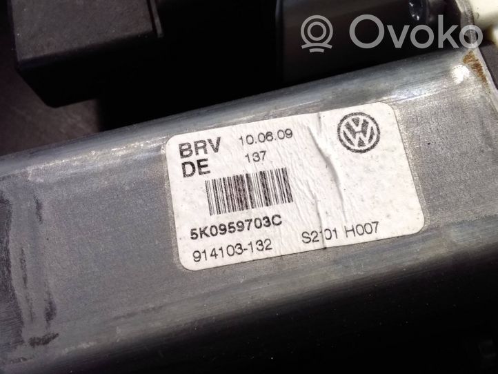Volkswagen Golf VI Alzacristalli della portiera posteriore con motorino 5K0959703C