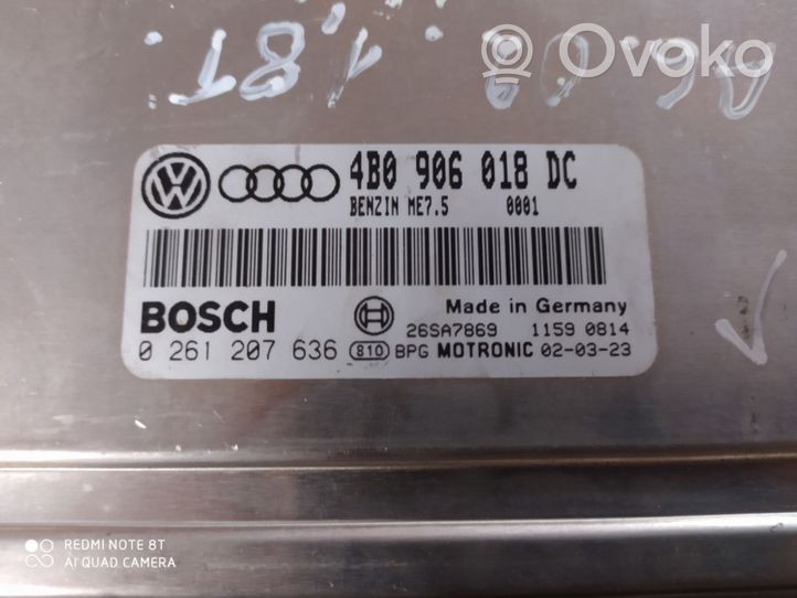 Audi A6 S6 C5 4B Calculateur moteur ECU 4B0906018DC