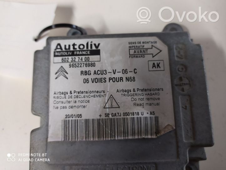 Citroen Xsara Picasso Sterownik / Moduł Airbag 9652276980