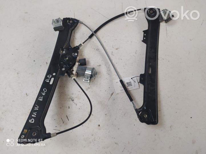 BMW 5 E60 E61 Front door window regulator with motor 6922268