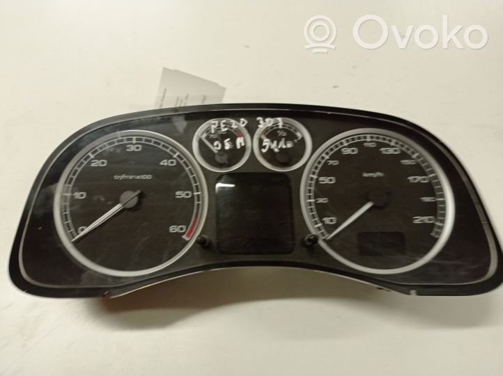 Peugeot 307 Compteur de vitesse tableau de bord 9647538480