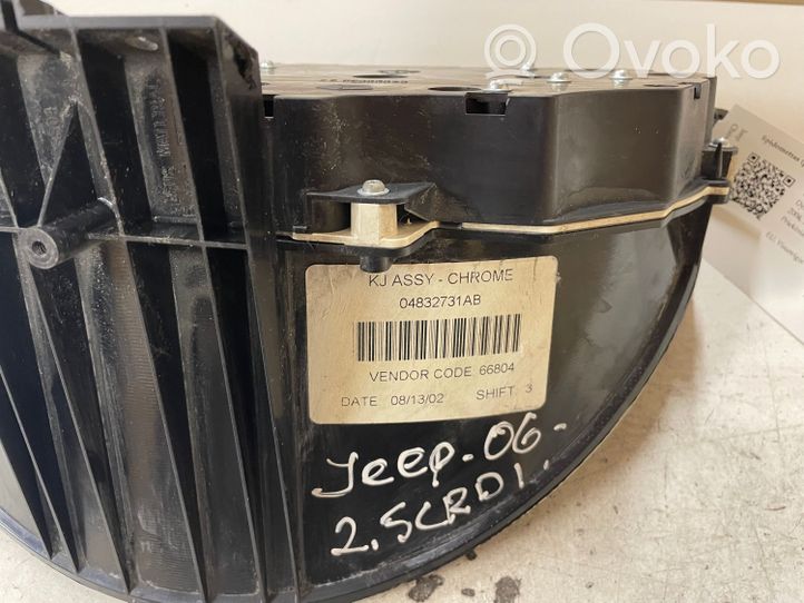 Jeep Cherokee Compteur de vitesse tableau de bord 04832731AB