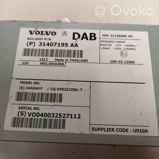 Volvo V40 Module unité de contrôle d'antenne 31407195AA