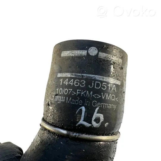 Nissan Qashqai Tube d'admission de tuyau de refroidisseur intermédiaire 14463JD51A